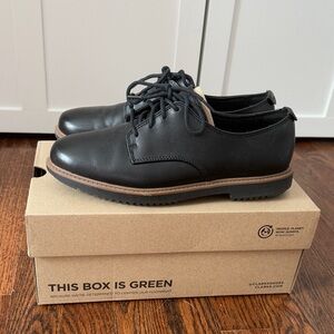 Clarks Women’s Raisie Bloom Black Leather Oxford Shoes US 7.5M